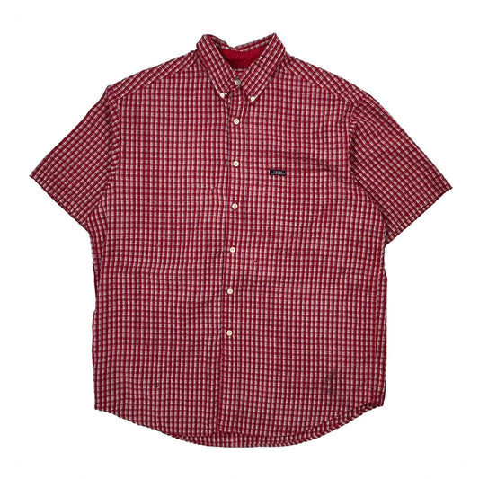 Chaps Ralph Lauren Checked Short Sleeve Shirt - Large Red Cotton Blend