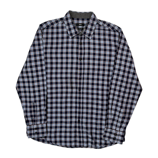 Boss Checked Shirt - XL Blue Cotton