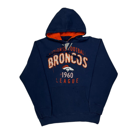 Vintage Broncos Nfl Football Hoodie - Medium Blue Cotton