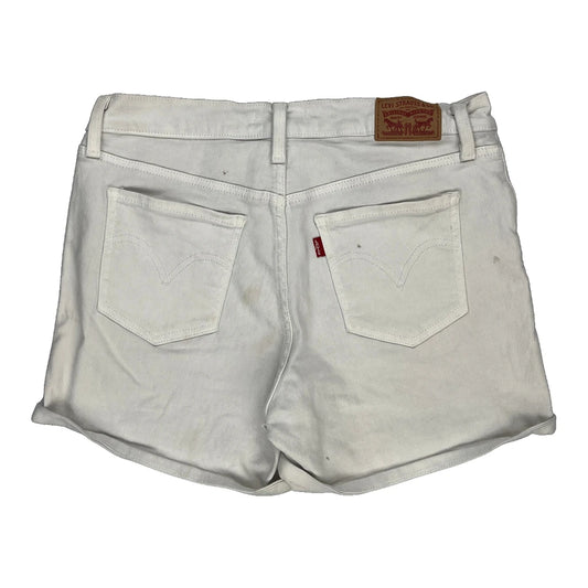 Levis Denim Shorts - 32W UK 12 White Cotton