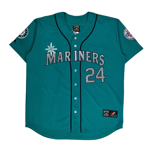 Seattle Mariners Cooperstown Collection Mlb Jersey - Large Green Polyester