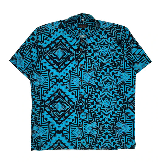 Filipinsew Hawaiian Shirt - XL Blue Cotton