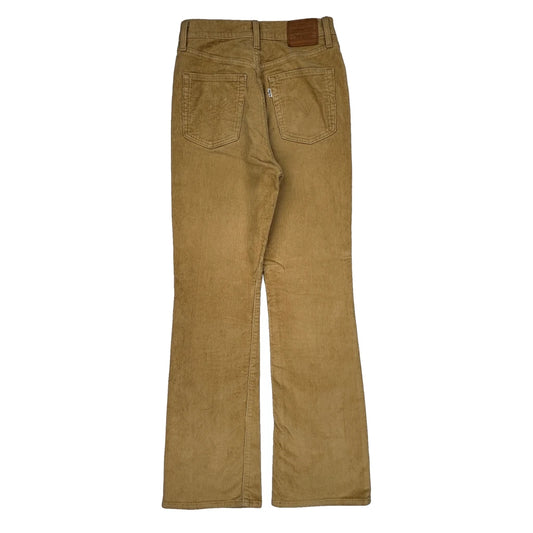 Levis Boot Cut Cord Trousers - 27″ Waist Beige Cotton