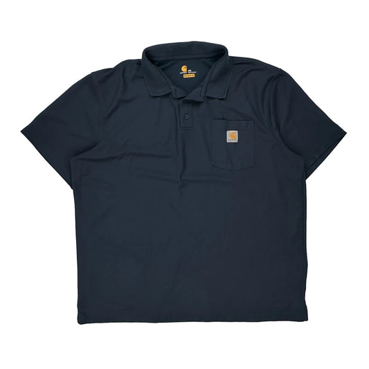 Carhartt Polo Shirt - 2XL Navy Polyester Blend