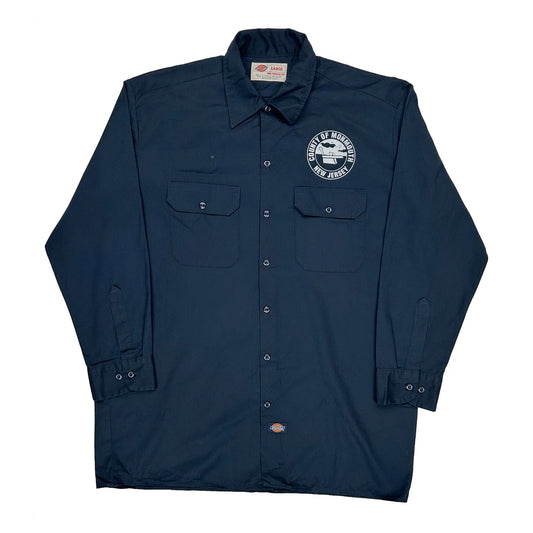 Vintage County Of Monmouth New Jersey Dickies Shirt - Large Navy Cotton