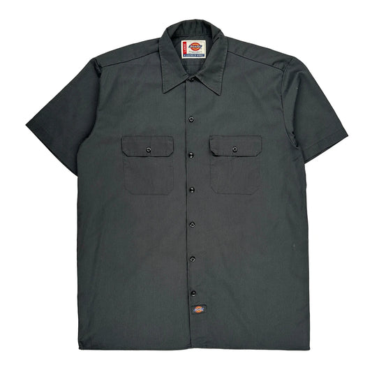 Dickies Short Sleeve Shirt - Large Grey Polyester Blend