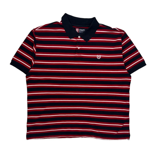 Vintage Chaps Ralph Lauren Striped Polo Shirt - XL Red Cotton