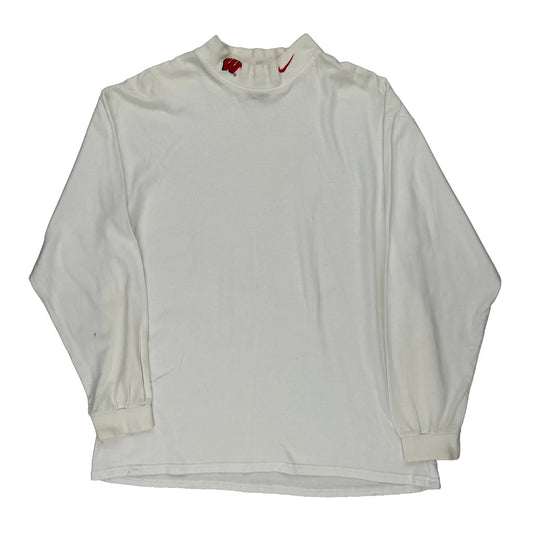 Nike Long Sleeve T-Shirt - Large White Cotton