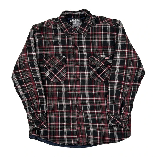 Sote Checked Flannel Shirt - Medium Black Cotton