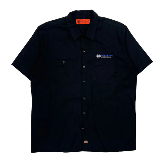 Vintage Dickies Short Sleeve Shirt - XL Black Cotton
