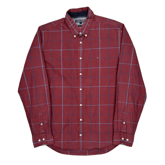 Tommy Hilfiger Checked Shirt - Large Red Cotton