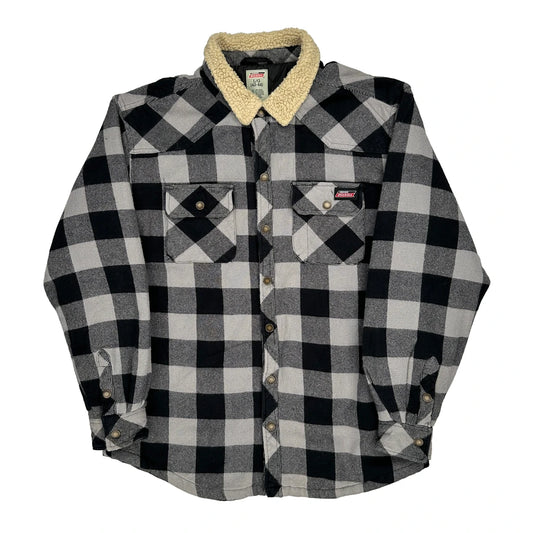 Lee Checked Fleece Jacket - Large Black & White Cotton