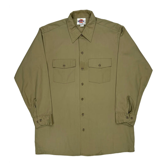 Dickies Shirt - Large Khaki Cotton