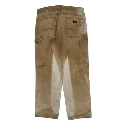 Dickies Carpenter Trousers - 34W 32L Beige Cotton