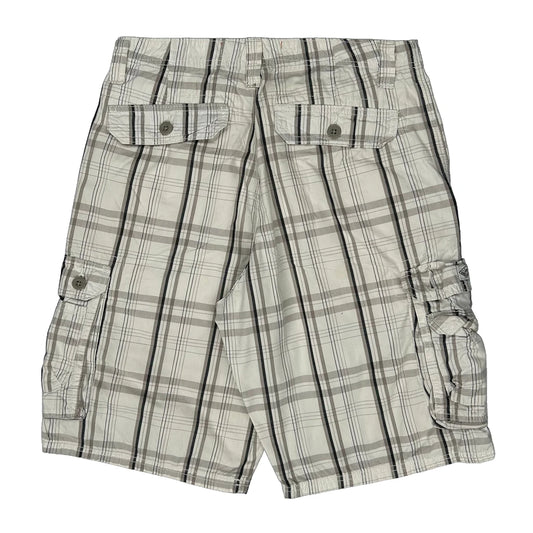 Lee Checked Cargo Shorts - 30W 11L Grey Cotton