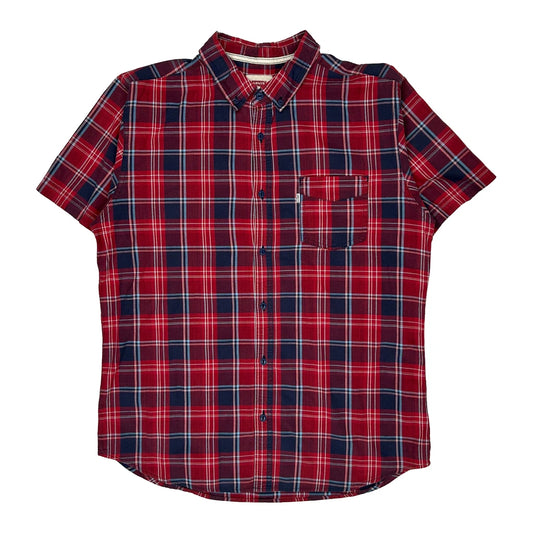 Vintage Levis Checked Short Sleeve Shirt - Large Red Cotton