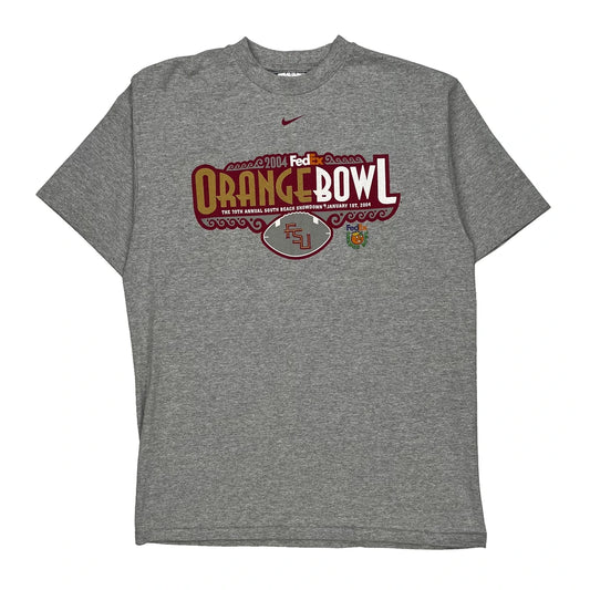 Orange Bowl Nike Graphic T-Shirt - Medium Grey Cotton