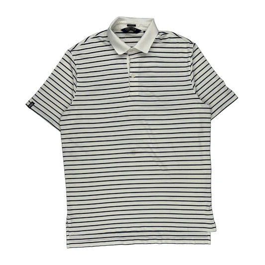 Ralph Lauren Striped Polo Shirt - Large White Cotton