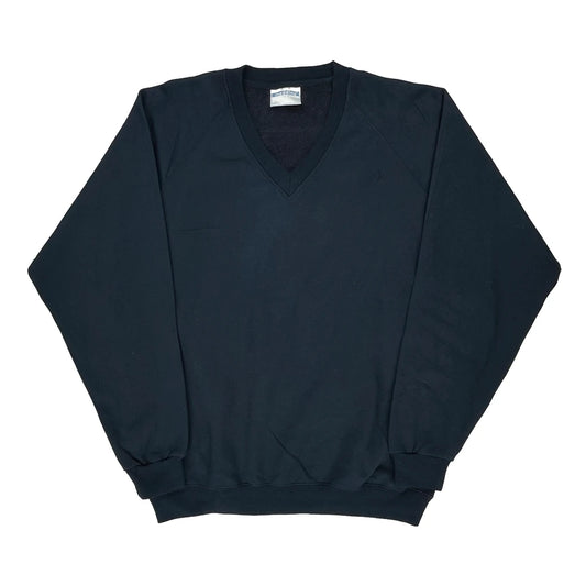 90S Blank Maddins Sweatshirt - Large Black Cotton