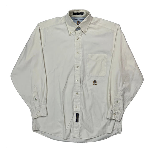 Vintage Tommy Hilfiger Shirt - Medium Cream Cotton