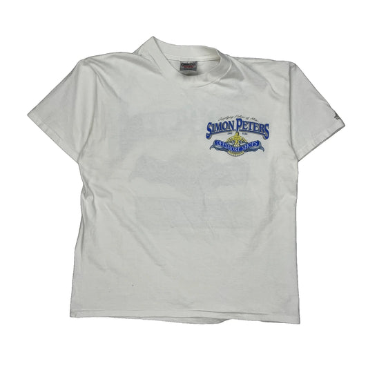 Offshore Shops Oneita Graphic T-Shirt - Large White Cotton