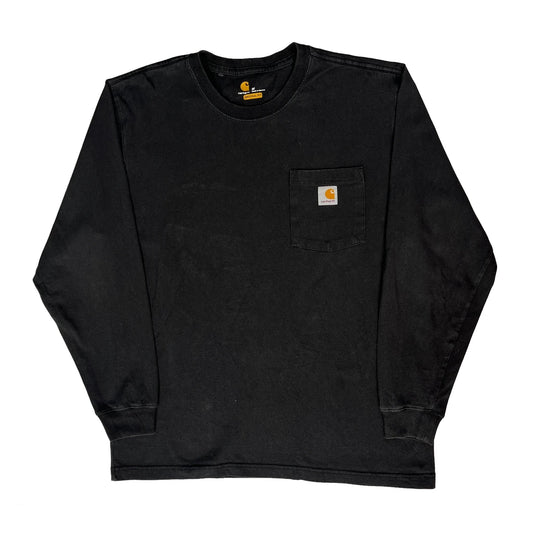 Carhartt Long Sleeve T-Shirt - Medium Black Cotton