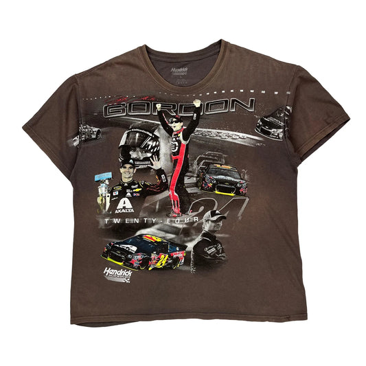 Jeff Gordon Hendrick Nascar T-Shirt - Large Brown Cotton