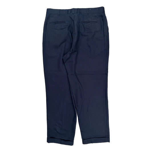 Vintage Yves Saint Laurent Trousers - 36W 30L Navy Polyester Blend