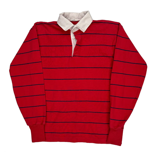 Unbranded Striped Rugby Shirt - Medium White Cotton