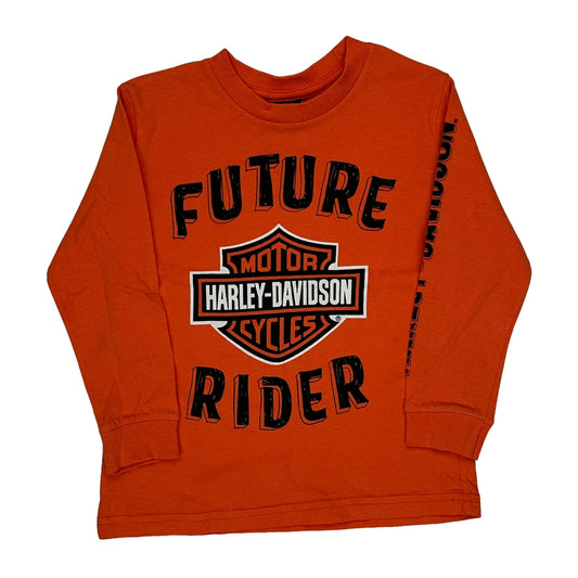 Future Rider Harley Davidson Long Sleeve T-Shirt - XS Orange Cotton