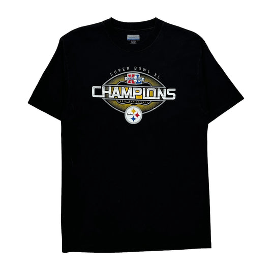 Vintage Pittsburgh Steelers Reebok Nfl T-Shirt - Medium Black Cotton