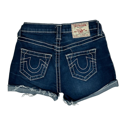 True Religion Denim Shorts - 24W UK 2 Blue Denim