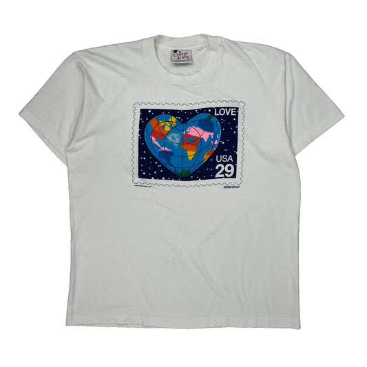 Love USA Collage Lane Graphic T-Shirt - XL White Cotton Blend
