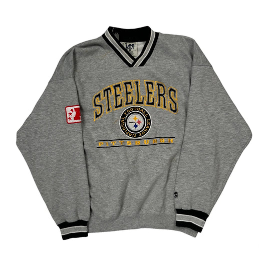Pittsburgh Steelers Lee Sport Football Sweatshirt - Large Grey Polyester Blend