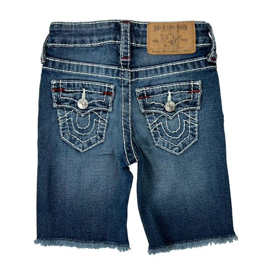 Vintage Age 3 True Religion Contrast Stitch Denim Shorts - X-Smallw 5L Blue Denim