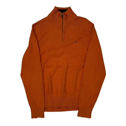 Tommy Hilfiger 1/4 Zip - Medium Orange Cotton