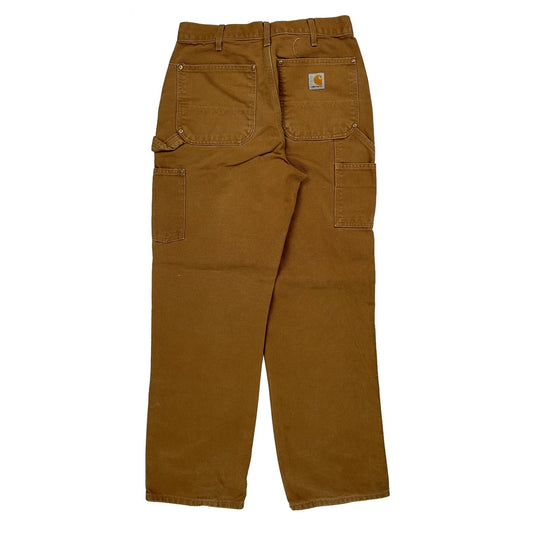 Vintage Made In USA Carhartt B01 Brn Double Knee Carpenter Trousers - 28W 31L Brown Cotton