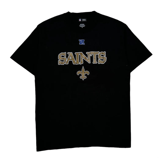 Vintage Saints Nfl T-Shirt - Medium Black Cotton