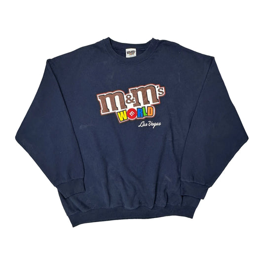 Las Vegas Fruit Of The Loom Graphic Sweatshirt - 2XL Blue Cotton Blend