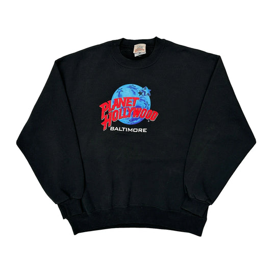 Baltimore Planet Hollywood Graphic Sweatshirt - Large Black Cotton Blend