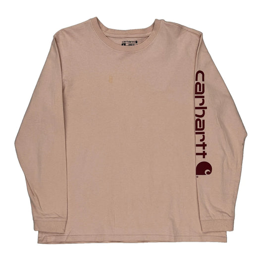 Carhartt Long Sleeve T-Shirt - XL Pink Cotton