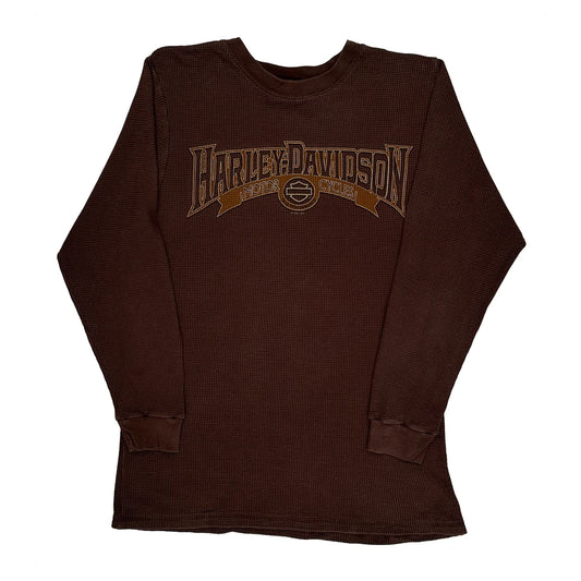 Smoky Mountain Family Of Dealers Harley Davidson Graphic Long Sleeve T-Shirt - Medium Brown Cotton