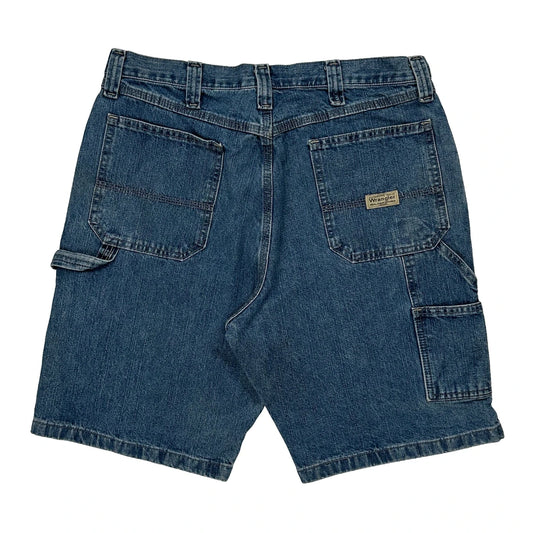 Wrangler Carpenter Shorts - 33W 9L Blue Cotton