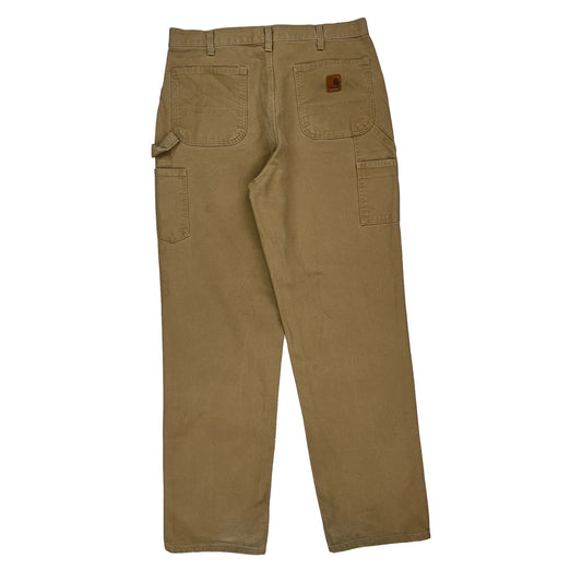 Carhartt Carpenter Trousers - 34W 34L Beige Cotton
