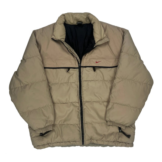 Vintage Nike Puffer - Large Beige Polyester