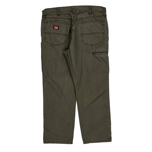 Wrangler Cargo Trousers - 37W 29L Green Cotton