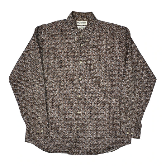 Columbia Patterned Shirt - Large Brown Cotton