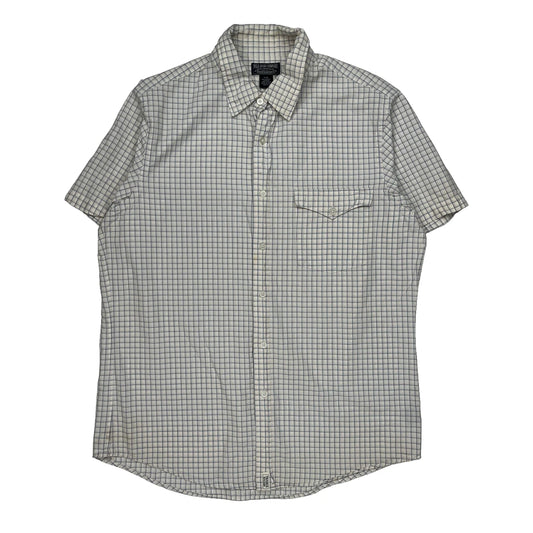 Polo By Ralph Lauren Checked Short Sleeve Shirt - Large White Cotton