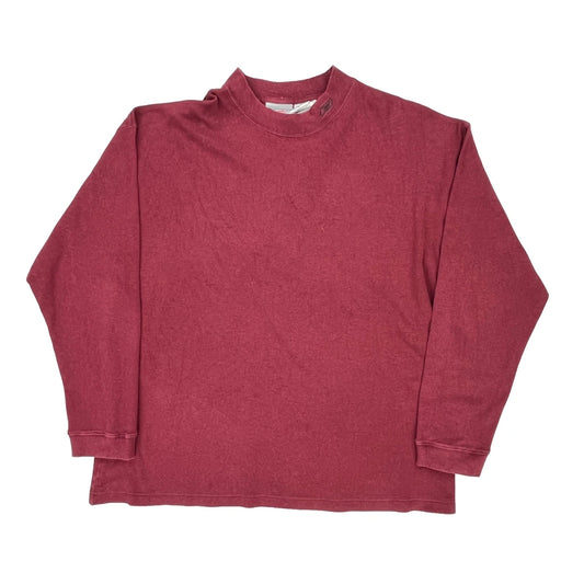 Reebok Long Sleeve T-Shirt - XL Red Cotton