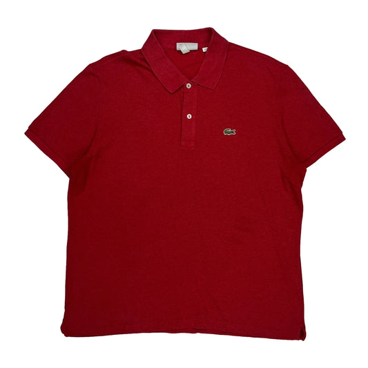 Vintage Lacoste Slim Fit Polo Shirt - 2XL Red Cotton